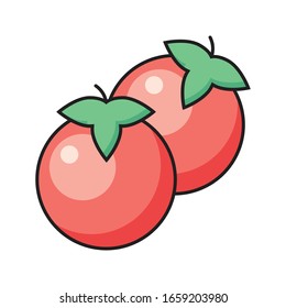 persimmon vector flat color icon 