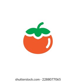 Persimmon vector, icon on a white background
