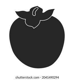 Persimmon vector icon.Black vector icon isolated on white background persimmon.