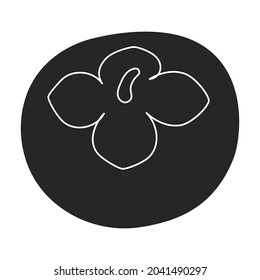 Icono de vector Persimmon.Icono de vector negro aislado en persimmon de fondo blanco.