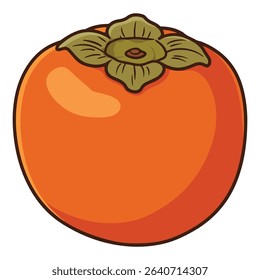 Persimmon vector illustration, simple design