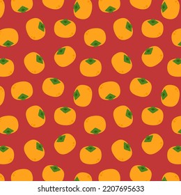 Persimmon vector. Persimmon pattern background.