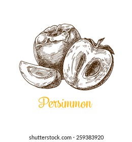 persimmon, vintage fruit