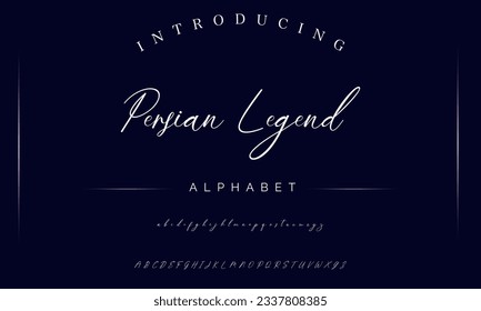 Persion Legend calligraphy script. Vector alphabet.
