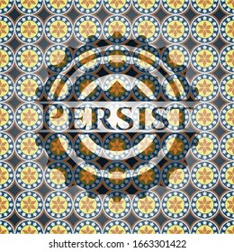 Persist arabesque emblem background. arabic decoration.