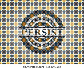 Persist arabic style emblem. Arabesque decoration.