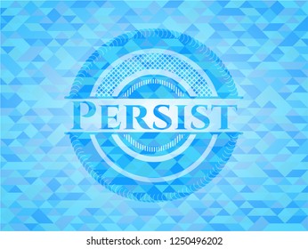 Persist light blue emblem with triangle mosaic background