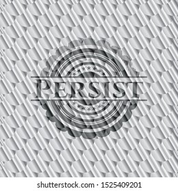 Persist silver color badge. Scales pattern. Vector Illustration. Detailed.