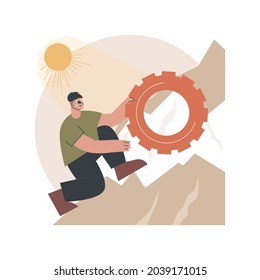 Persistence abstract concept vector illustration. Perseverance, personal quality, persistent action, motivation in sport, business persistence, determination to achieve goal abstract metaphor.