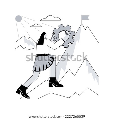Persistence abstract concept vector illustration. Perseverance, personal quality, persistent action, motivation in sport, business persistence, determination to achieve goal abstract metaphor.