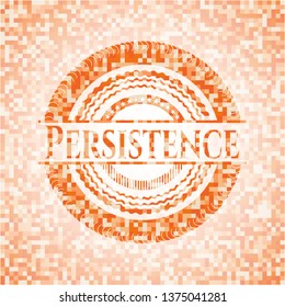 Persistence abstract orange mosaic emblem