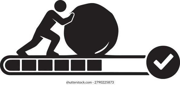 Persistence concept icon illustrating effort resilience and continuous improvement