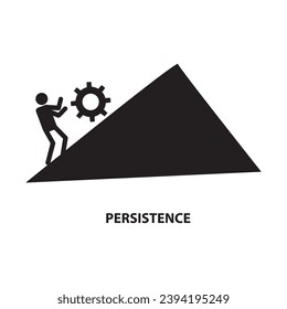Persistente kreative Ikone. Persistence-Concept-Symbol Design flache angesagte Illustration auf weißem Hintergrund.eps
