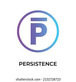 Persistence Cryptocurrency token icon. XPRT token symbol. Cryptocurrency vector icon. Flat Vector illustration - Vector