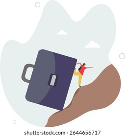 Persistence, effort and motivation to be success, challenge, overcome difficulty and achieve target, hard work, endurance and practice concept.character for design.