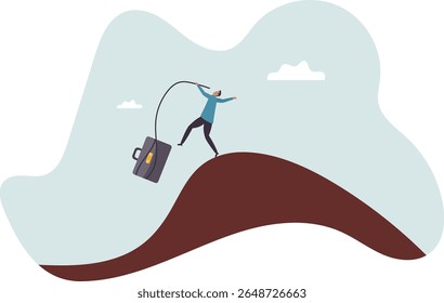 Persistência, esforço e motivação para ser sucesso, desafio, superar a dificuldade e alcançar o objetivo, trabalho duro, caráter para o design.