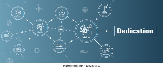 Persistence icon set w person climbing hill or mountain and persevering