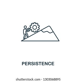 Persistence icon. Thin outline creative Persistence design from soft skills collection. Web design, apps, software and print usage.
