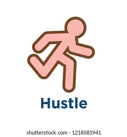 Persistence icon w image of extreme motivation and drive set on persevering