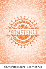 Persistence orange mosaic emblem. Vector Illustration. Detailed.