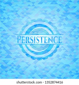 Persistence realistic light blue mosaic emblem