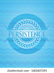 Persistence sky blue water emblem background. Vector Illustration. Detailed.