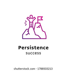 Persistence Success Written Black Color With Amazing Purple Gradient Icon