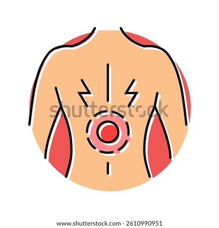 persistent back pain disease symptom color icon vector. persistent back pain disease symptom sign. isolated symbol illustration