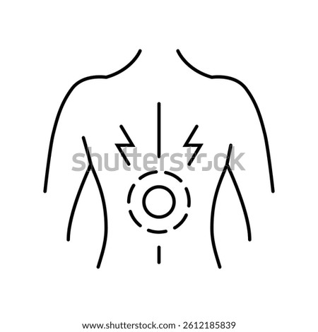 persistent back pain disease symptom line icon vector. persistent back pain disease symptom sign. isolated contour symbol black illustration