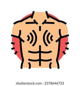 persistierende Brustdruckkrankheit Symptom Farbsymbol Vektorgrafik. anhaltendes Symptom einer chronischen Brustdruckerkrankung. einzelne Symbolillustration