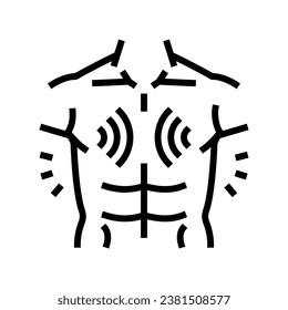 persistent chest pressure disease symptom line icon vector. persistent chest pressure disease symptom sign. isolated contour symbol black illustration