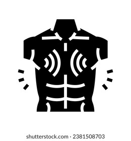 persistierende Brustdruckkrankheit Symptom der Glyphe Symbol Vektorgrafik. anhaltendes Symptom einer chronischen Brustdruckerkrankung. einzelne Symbolillustration