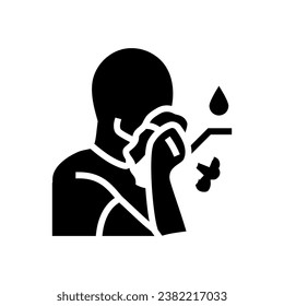 persistent cough blood disease symptom glyph icon vector. persistent cough blood disease symptom sign. isolated symbol illustration