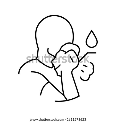 persistent cough blood disease symptom line icon vector. persistent cough blood disease symptom sign. isolated contour symbol black illustration