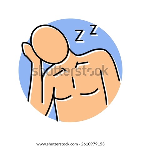 persistent fatigue disease symptom color icon vector. persistent fatigue disease symptom sign. isolated symbol illustration