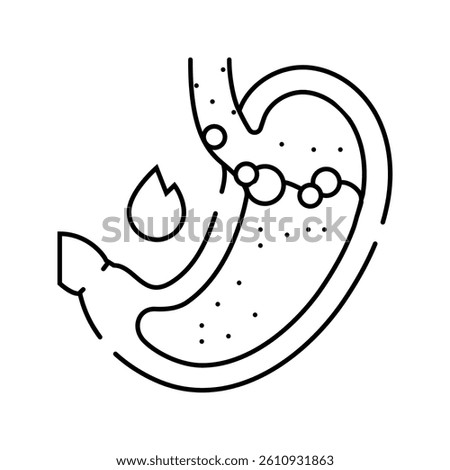 persistent heartburn disease symptom line icon vector. persistent heartburn disease symptom sign. isolated contour symbol black illustration