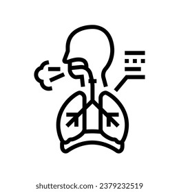 persistent hiccups disease symptom line icon vector. persistent hiccups disease symptom sign. isolated contour symbol black illustration