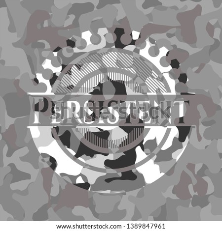 Persistent on grey camouflaged texture
