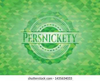Persnickety green mosaic emblem. Vector Illustration. Detailed.