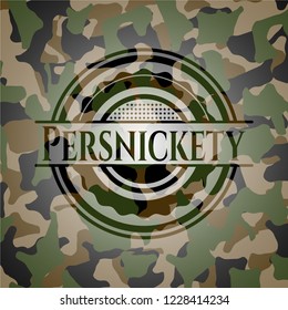 Persnickety on camouflage pattern