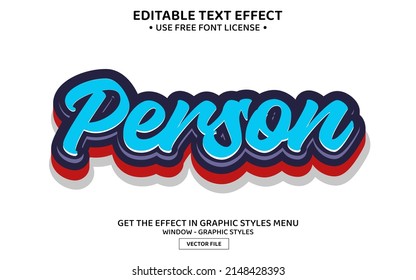 Person 3D editable text effect template