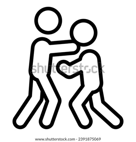 Person abuse icon outline vector. People defense. Martial self defense