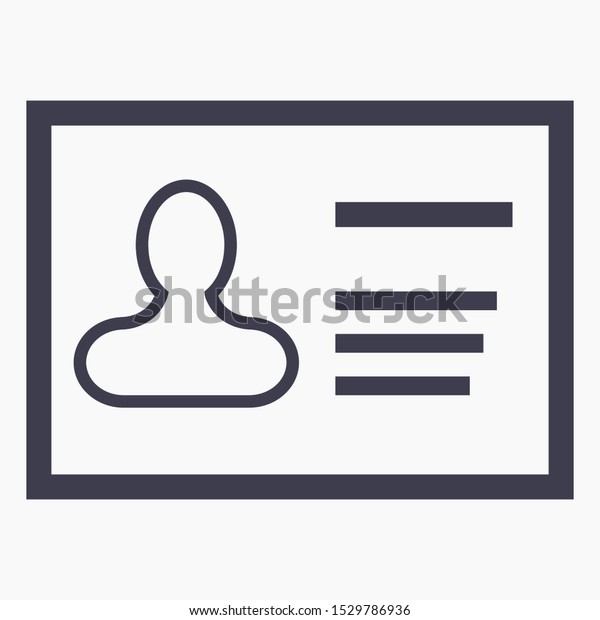 Person Accounting Card Icon Subscriber Identification Stock Vector