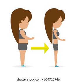 person with after and before of boby silhouette