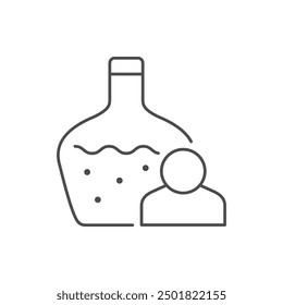 Person with alcoholism line icon