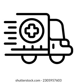 Person ambulance car icon outline vector. Service rescue. Auto alarm