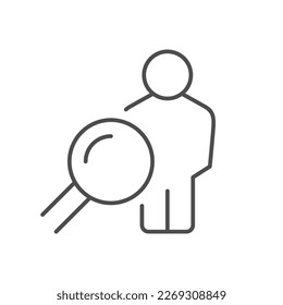 Person analysis line outline icon