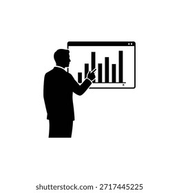 Person Analyzing Bar Chart on Screen. Data Analyst Reviewing Business Chart. Bar Chart Performance Analysis.