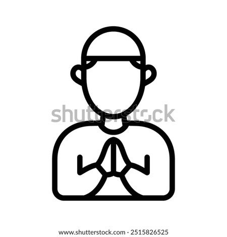 person apologize icon line vector design  in trendy style