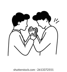 A person apologizing to another, symbolizing forgiveness in a relationship